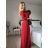 Langes Party-Langarmkleid für Damen (S/M EINHEITSGRÖSSE) ITALIAN FASHION IMPSH235433 XS/S rot
