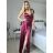 Langes trägerloses Pailletten-Partykleid für Damen (Einheitsgröße S/M) ITALIAN FASHION IMPSH233348