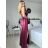 Langes trägerloses Pailletten-Partykleid für Damen (Einheitsgröße S/M) ITALIAN FASHION IMPSH233348 S / M Wein