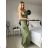 Šaty elegantní společenské na ramínka dámské (S/M ONE SIZE) ITALSKÁ MÓDA IM321608 -   hellgrün -   S / M / L