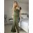 Šaty elegantní společenské na ramínka dámské (S/M ONE SIZE) ITALSKÁ MÓDA IM321608 -   hellgrün -   S / M / L