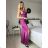 Šaty elegantní společenské na ramínka dámské (S/M ONE SIZE) ITALSKÁ MÓDA IM321608 -   růžová fuchsiová -   S/M/L