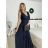 Elegantes, glitzerndes, ärmelloses Damenkleid mit Pailletten (Einheitsgröße S/M) ITALIAN FASHION IMPSH246883 dunkelblau S/M/L