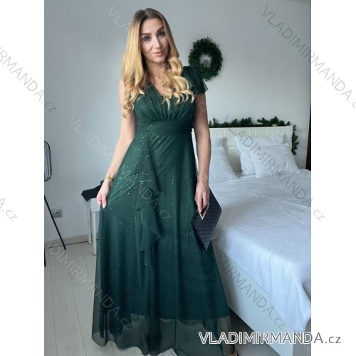 Elegantes, glitzerndes, ärmelloses Damenkleid mit Pailletten (Einheitsgröße S/M) ITALIAN FASHION IMPSH246883 Smaragdgrün S/M/L