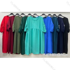 Übergroßes Sommerkleid mit kurzen Ärmeln für Damen (54/56/58 EINHEITSGRÖSSE) ITALIAN FASHION IM425PALERMO