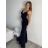 Trägerloses, glitzerndes langes Partykleid für Damen (Einheitsgröße S/M) ITALIAN FASHION IMPSH246567 schwarz S/M/L