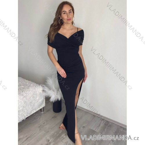 Šaty letní na ramínka dámské (S/M ONE SIZE) ITALSKÁ MÓDA IMPBB22B21841 schwarz S/M/L