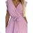 Kurzes Plisseekleid, kurze Ärmel, Damen (S-XL) Polnische Mode NUMOCO 374-3 POLINA NMC-374-3/DR rosa altrosa L