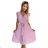 Kurzes Plisseekleid, kurze Ärmel, Damen (S-XL) Polnische Mode NUMOCO 374-3 POLINA NMC-374-3/DR rosa altrosa L