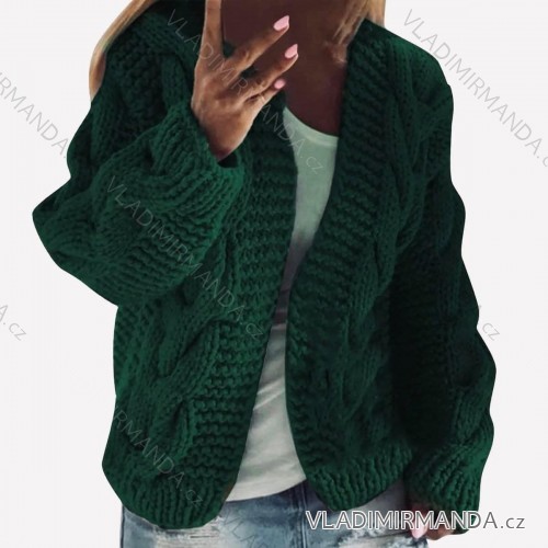 Strickjacke gestrickt Damen (uni s / l) ITALIENISCHE MODE IMC20013 Smaragdgrün S/M/L