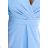 581-3 JENNIFER langes Kleid mit Beinschlitz, Ärmel und Ausschnitt - hellblau