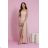 Trägerloses Partykleid aus Tüll für Damen (S/M/L ONE SIZE) ITALIAN FASHION IM923001 beige 34
