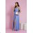 Trägerloses Partykleid aus Tüll für Damen (S/M/L ONE SIZE) ITALIAN FASHION IM923001 blauer Jeansstoff 34