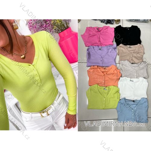 Langärmliges gestreiftes Damen-T-Shirt (S/M/L, EINHEITSGRÖSSE) TURKISH FASHION TMWM25089