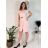 Kurzarmkleid für Damen in Übergröße (L-3XL) POLISH FASHION PMF20013 42 růžová světlá