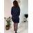 Lässiges Langarmkleid für Damen (Einheitsgröße S/M/L) ITALIAN FASHION IMD23769 dunkelblau M / L