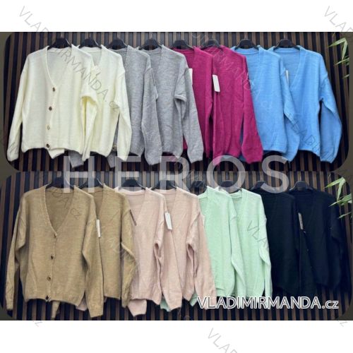 Damen Oversize-Pullover, dünn, mit Knöpfen, lange Ärmel (S/M/L ONE SIZE) ITALIAN FASHION IMWCH25123