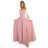 309-13 AMBER elegantes langes Spitzenkleid mit Ausschnitt - puderrosa