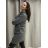 Sweatshirtkleid mit langen Ärmeln und Kapuze für Damen (Einheitsgröße S/M) ITALIAN FASHION IMC22685   grau   L/XL