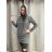 Sweatshirtkleid mit langen Ärmeln und Kapuze für Damen (Einheitsgröße S/M) ITALIAN FASHION IMC22685   grau   L/XL