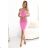 564-6 CALLIE Off-the-Shoulder Midikleid mit Ausschnitt - Candy Pink Farbe