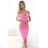 564-6 CALLIE Off-the-Shoulder Midikleid mit Ausschnitt - Candy Pink Farbe