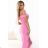564-6 CALLIE Off-the-Shoulder Midikleid mit Ausschnitt - Candy Pink Farbe
