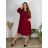 Elegante Hose mit Gürtel für Damen (S/M/L ONE SIZE) ITALIAN FASHION IM425057 48/50 Wein