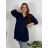 Šaty oversize krátký rukáv dámské nadrozměr (4XL/5XL ONE SIZE) ITALSKÁ MÓDA IM422026