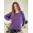 Damen-Langarmpullover (uni s / m) ITALIAN FASHION TM922STAR lila M / L
