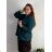 Elegante langärmlige Damenjacke, übergroß (48/50/52 EINHEITSGRÖSSE) ITALIAN FASHION IMD25513 -   Smaragdgrün -   48/50