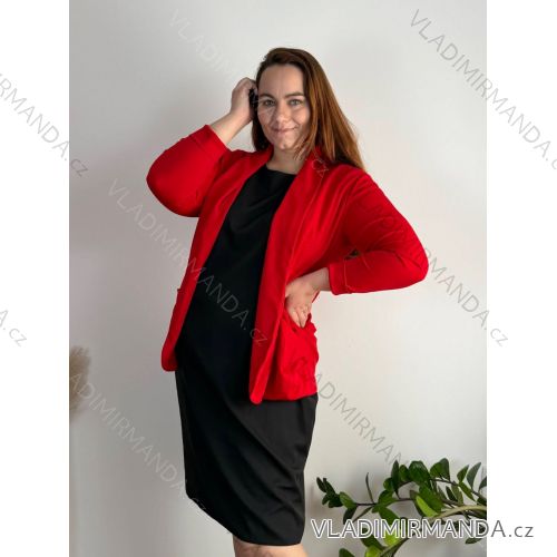 Elegante langärmlige Damenjacke, übergroß (48/50/52 EINHEITSGRÖSSE) ITALIAN FASHION IMD25513 48/50 rot