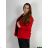 Elegante langärmlige Damenjacke, übergroß (48/50/52 EINHEITSGRÖSSE) ITALIAN FASHION IMD25513 48/50 rot