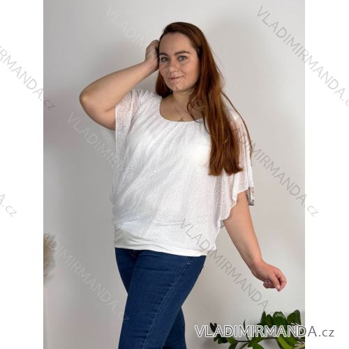 Tunika-Bluse, kurzärmelig, für Damen, Übergröße (XL/2XL/3XL, Einheitsgröße), ITALIAN FASHION IM424128