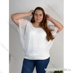 Tunika-Bluse, kurzärmelig, für Damen, Übergröße (XL/2XL/3XL, Einheitsgröße), ITALIAN FASHION IM424128