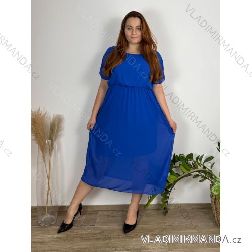 Elegantes Chiffonkleid Kurzarm Damen Übergröße (46/48/50 Einheitsgröße) ITALIAN FASHION IM425035