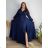 Trägerloses Partykleid aus Tüll für Damen (S/M/L ONE SIZE) ITALIAN FASHION IM923001 2XL dunkelblau