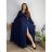 Trägerloses Partykleid aus Tüll für Damen (S/M/L ONE SIZE) ITALIAN FASHION IM923001 2XL dunkelblau
