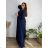 Trägerloses Partykleid aus Tüll für Damen (S/M/L ONE SIZE) ITALIAN FASHION IM923001 2XL dunkelblau