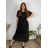Elegantes Chiffonkleid Kurzarm Damen Übergröße (46/48/50 Einheitsgröße) ITALIAN FASHION IM425035 46/48 schwarz