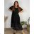 Elegantes Chiffonkleid Kurzarm Damen Übergröße (46/48/50 Einheitsgröße) ITALIAN FASHION IM425035 46/48 schwarz