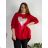 Übergroßes warmes Langarm-Sweatshirt für Damen (54/56/58 EINHEITSGRÖSSE) ITALIAN FASHION IM425058 56/58 rot