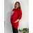 Übergroßes warmes Langarm-Sweatshirt für Damen (54/56/58 EINHEITSGRÖSSE) ITALIAN FASHION IM425058 56/58 rot