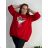 Übergroßes warmes Langarm-Sweatshirt für Damen (54/56/58 EINHEITSGRÖSSE) ITALIAN FASHION IM425058 56/58 rot