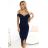 564-7 CALLIE Off-the-Shoulder Midikleid mit Ausschnitt - Marineblau