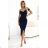 564-7 CALLIE Off-the-Shoulder Midikleid mit Ausschnitt - Marineblau