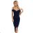564-7 CALLIE Off-the-Shoulder Midikleid mit Ausschnitt - Marineblau