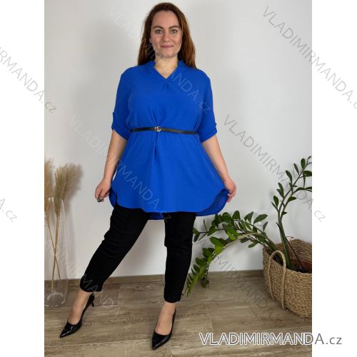 Tunika-Shirt verlängert mit Gürtel 3/4 Langarm Damen Übergröße (XL/2XL ONE SIZE) ITALIAN FASHION IMC22513