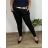 Elegante Hose mit Gürtel für Damen (S/M/L ONE SIZE) ITALIAN FASHION IM425057 46/48 schwarz