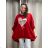 Übergroßes warmes Langarm-Sweatshirt für Damen (54/56/58 EINHEITSGRÖSSE) ITALIAN FASHION IM425058 56/58 rot